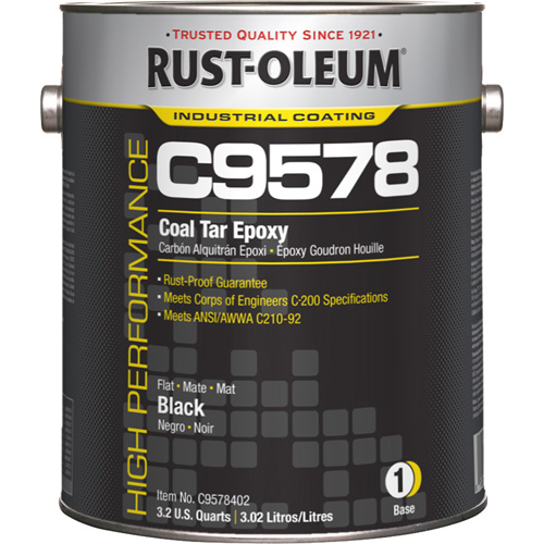 Composant de base pour rev&ecirc;tement &eacute;poxydique &agrave; base de goudron de houille et &agrave; haute teneur en solides du syst&egrave;me C9578, Noir, Gallon OSI Industrial Sales