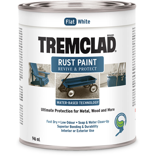 Peinture antirouille &agrave; base d'eau Tremclad, 946 ml, Canette, Blanc OSI Industrial Sales