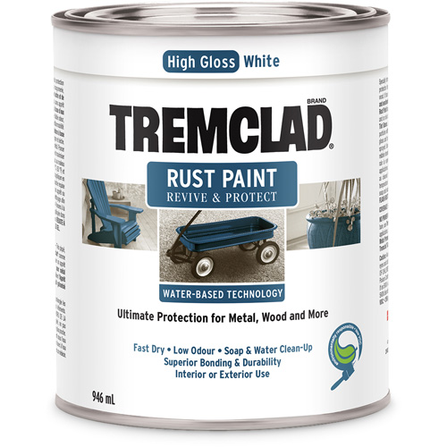 Tremclad&reg; Water-Based Rust Paint, 946 ml, Can, White OSI Industrial Sales