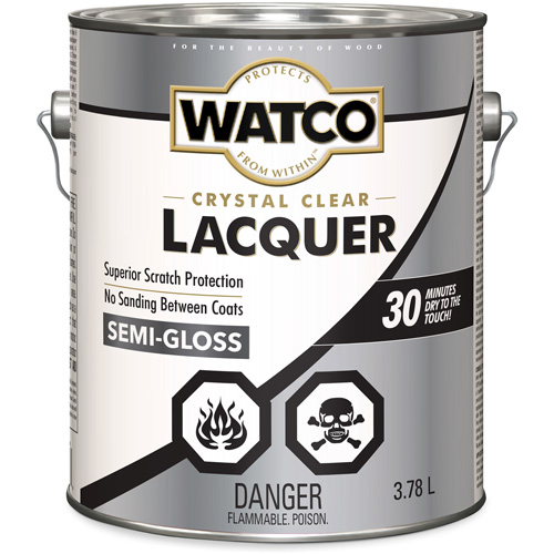 Watco&reg; Lacquer Wood Finish, 3.78 L, Clear, Semi-Gloss OSI Industrial Sales
