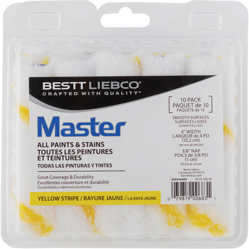 Master Yellow Stripe Mini Roller, 10 mm (3/8") Nap, 101.6 mm (4") L OSI Industrial Sales
