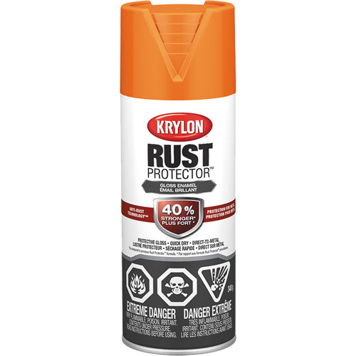Peinture &agrave; &eacute;mail Rust Protector, Orange, Brillant, 12 oz, Canette a&eacute;rosol OSI Industrial Sales