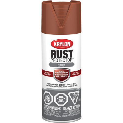 Peinture &agrave; &eacute;mail Rust Protector, Appr&ecirc;t oxyde rouge, Tr&egrave;s mat, 12 oz, Canette a&eacute;rosol OSI Industrial Sales