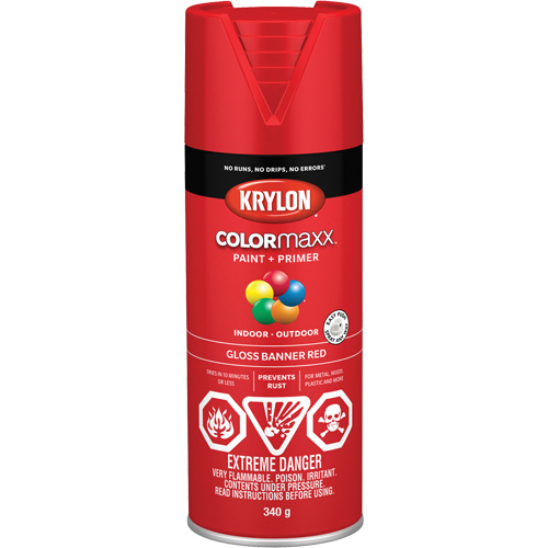 Appr&ecirc;t + peinture COLORmaxx, Rouge banni&egrave;re, Brillant, 12 oz, Canette a&eacute;rosol OSI Industrial Sales
