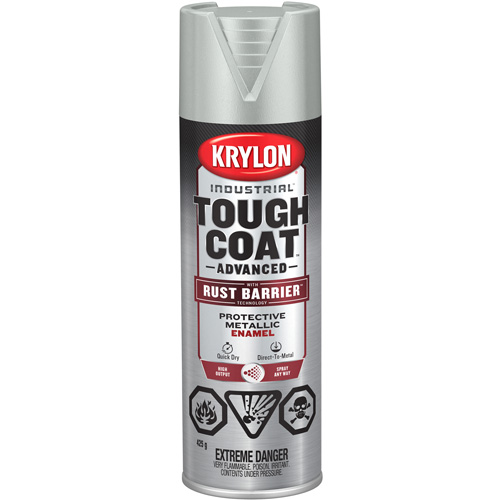 Peinture Tough Coat avec technologie Rust Barrier, Aluminium, M&eacute;tallique, 425 g, Canette a&eacute;rosol OSI Industrial Sales