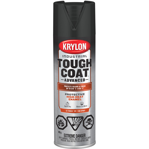 Peinture industrielle &agrave; chaleur &eacute;lev&eacute;e Tough Coat Advanced, Noir haute temp&eacute;rature, Plat, 425 g, Canette a&eacute;rosol OSI Industrial Sales