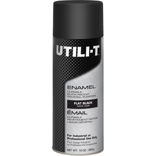Peinture-&eacute;mail en a&eacute;rosol polyvalent UTILI-T, Noir, Plat, 10 oz/283 g, Canette a&eacute;rosol OSI Industrial Sales