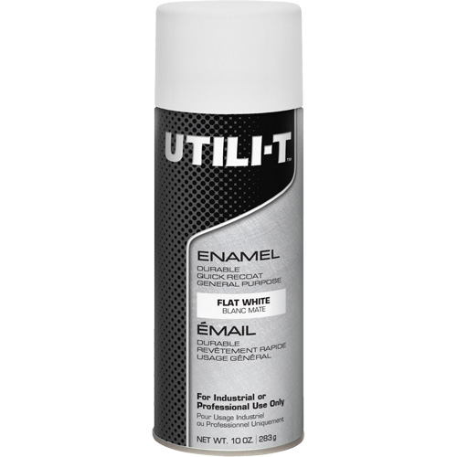 Peinture-&eacute;mail en a&eacute;rosol polyvalent UTILI-T, Blanc, Plat, 10 oz/283 g, Canette a&eacute;rosol OSI Industrial Sales