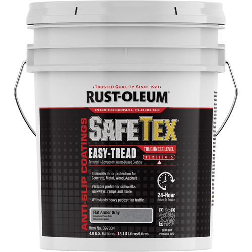 Rev&ecirc;tement d'acrylique SafeTex Easy-Tread, 4 gal., &agrave; l'eau, Plat/Textur&eacute;, Gris OSI Industrial Sales