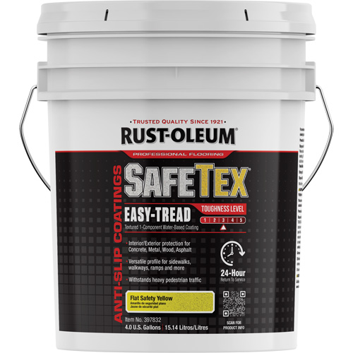 SafeTex&reg; Easy-Tread Acrylic Coating, 4 gal., Water-Based, Flat/Textured, Yellow OSI Industrial Sales