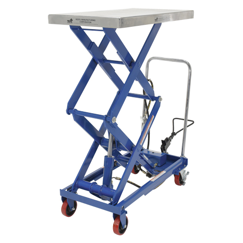 Pneumatic Hydraulic Scissor Lift Table, Steel, 35-1/2" L x 20" W, 800 lbs. Cap. OSI Industrial Sales