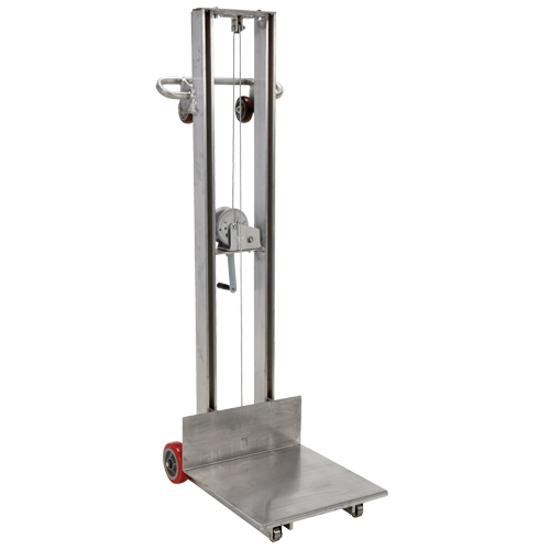 Empileur &agrave; plateforme, M&eacute;canisme Treuil manuel, Capacit&eacute; de 400 lb, Levage max de 58" OSI Industrial Sales