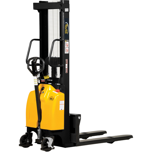Fork Lift Stacker, Electric Operated, 2000 lbs. Capacity, 118" Max Lift OSI Industrial Sales