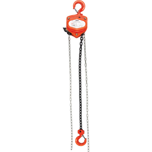Chain Hoist, 10' Lift, 4000 lbs. (2 tons) Capacity, Alloy Steel Chain OSI Industrial Sales