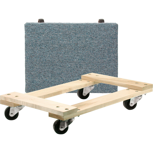 Wood Dollies - Medium-Duty, Polyolefin Wheels, 900 lbs. Capacity, 18" W x 24" D x 7" H OSI Industrial Sales