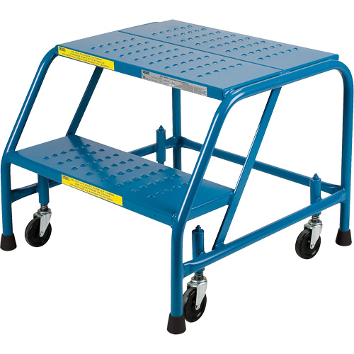 CSA-Certified Rolling Step Ladder, 2 Steps, 22" Step Width, 19" Platform Height, Steel OSI Industrial Sales