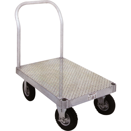 Diable en aluminium, 36" la x 72" lo, 2000 lb cap, Roues Caoutchouc OSI Industrial Sales