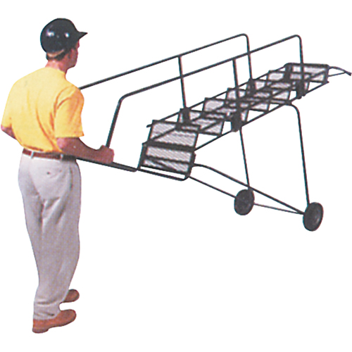 Fold-N-Store Rolling Ladders, 6 Steps, Perforated, 60" High OSI Industrial Sales