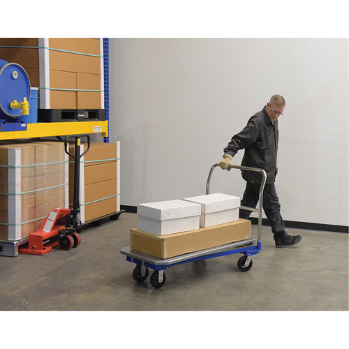 Chariot &agrave; plateforme, 48" lo x 24" la x Capacit&eacute; 1500 lb, Roues en Caoutchouc moul&eacute; OSI Industrial Sales
