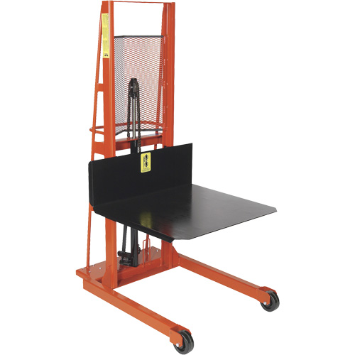 Hydraulic Platform Lift Stacker, Hand Winch Operated, 1000 lbs. Capacity, 60" Max Lift OSI Industrial Sales