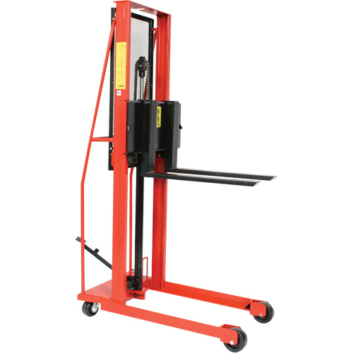 Hydraulic Fork Lift Stacker, Foot Pump Operated, 1000 lbs. Capacity, 56" Max Lift OSI Industrial Sales