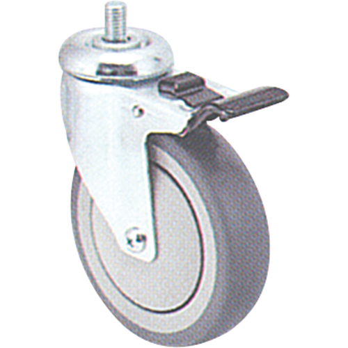 Zinc Plated Caster, Swivel with Brake, 5" (127 mm) Dia., 240 lbs. (108 kg.) Capacity OSI Industrial Sales