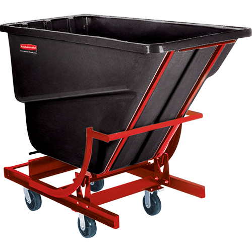 Self-Dumping Hopper, Plastic/Polyethylene, 1 cu.yd., Black OSI Industrial Sales