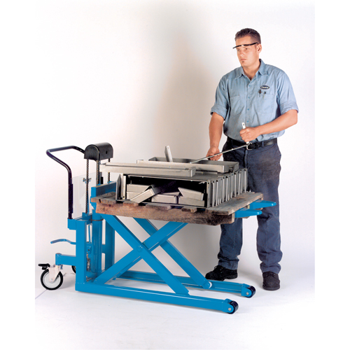 Hydraulic Skid Scissor Lift/Table, 42-1/2" L x 20-1/2" W, Steel, 1000 lbs. Capacity OSI Industrial Sales