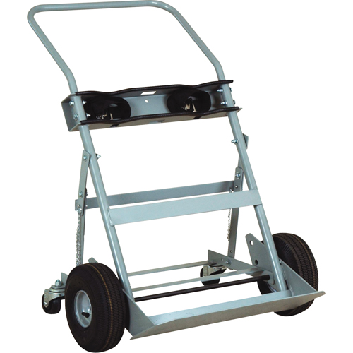 Chariots &agrave; quatre roues pour bouteilles, Roues Pneumatique, Base de 28" la x 6" lo, 1000 lb OSI Industrial Sales
