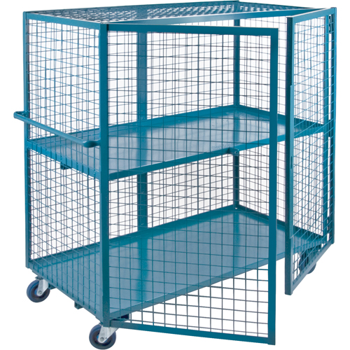 Wire Mesh Truck, 2 Tiers, 51" L x 32" W x 62.5" H, 2400 lbs. Cap. OSI Industrial Sales