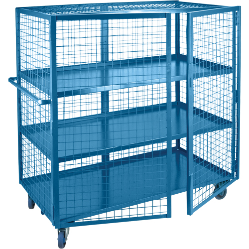 Wire Mesh Truck, 3 Tiers, 63" L x 26" W x 62.5" H, 1200 lbs. Cap. OSI Industrial Sales