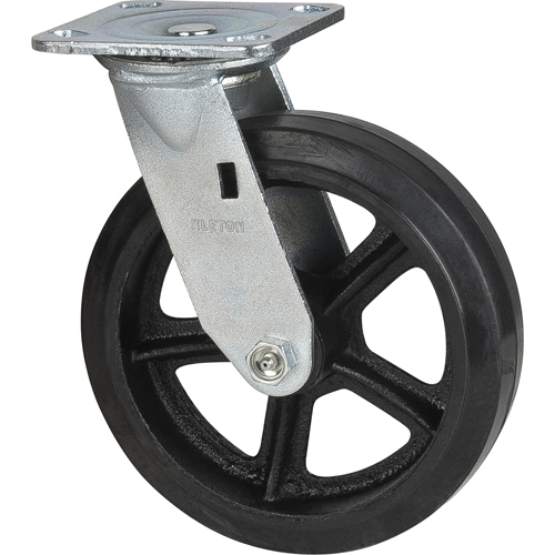 Roulette moul&eacute;, Pivotant, 8" (203,2 mm), Caoutchouc, 660 lb (299 kg) OSI Industrial Sales
