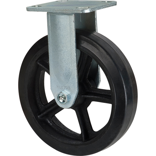 Mold-on Caster, Rigid, 8" (203.2 mm), Rubber, 660 lbs. (299 kg.) OSI Industrial Sales