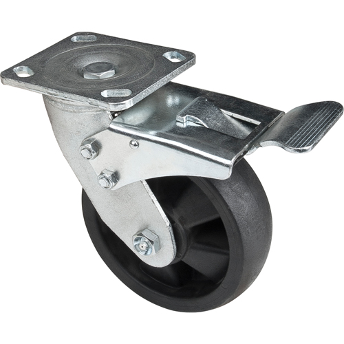 Roulettes haute temp&eacute;rature, Pivotant avec frein, 6" (152,4 mm), Nylon, 880 lb (399 kg) OSI Industrial Sales