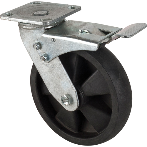 Roulettes haute temp&eacute;rature, Pivotant avec frein, 8" (203,2 mm), Nylon, 1000 lb (453 kg) OSI Industrial Sales
