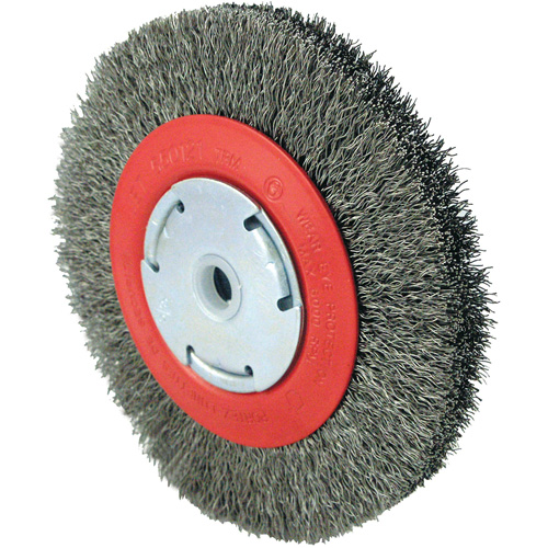 Brosse &agrave; fils cr&ecirc;p&eacute;s 101F-2M, 6" dia., Fils 0,014", Arbre 1/2" - 2" OSI Industrial Sales