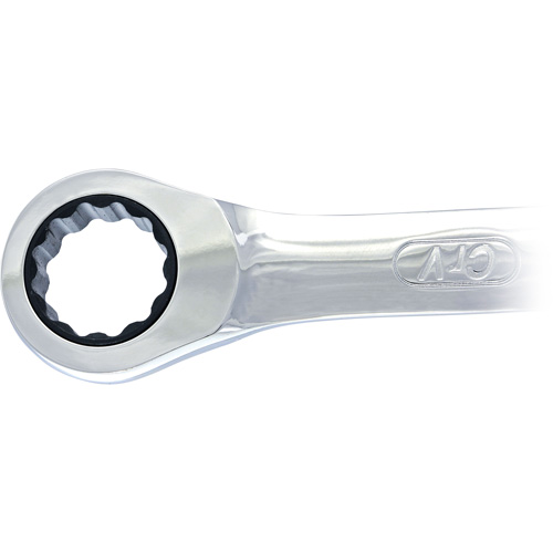 Non-Reversible Long Pattern Ratcheting Combination Wrench, 19 mm, Plain Finish OSI Industrial Sales