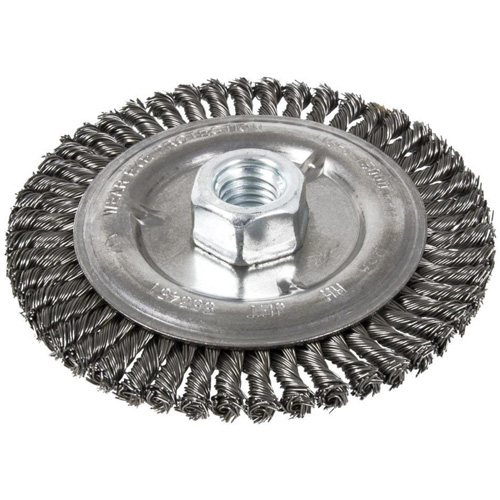 Stringer Bead Brush, 6" Dia., 0.022" Fill, 5/8"-11 Arbor, Steel OSI Industrial Sales