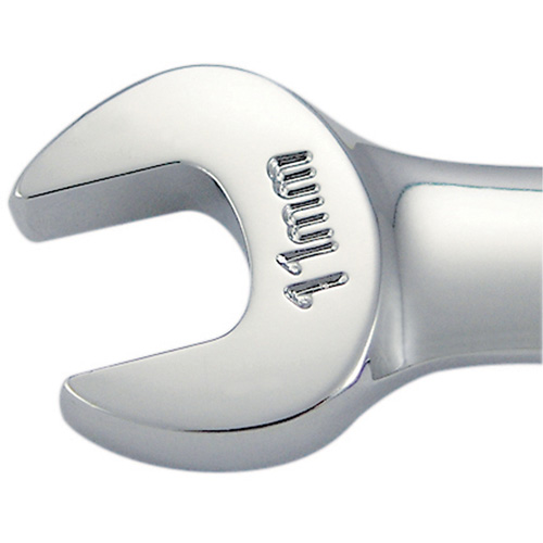 Non-Reversible Long Pattern Ratcheting Combination Wrench, 11 mm, Chrome Finish OSI Industrial Sales