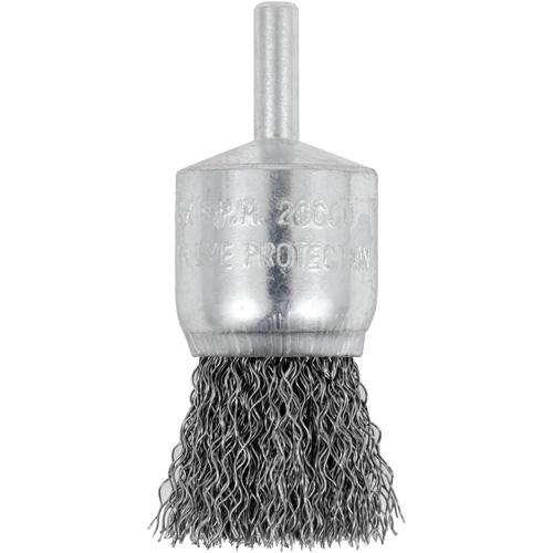 Shaft Mounted Crimped End Brush, 1", 0.012" Fill, 1/4" Shank OSI Industrial Sales