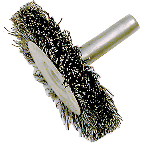 Brosse radiale &agrave; fils cr&ecirc;p&eacute;s mont&eacute; sur mandrin ER200-12, 2", Fils ,012" OSI Industrial Sales