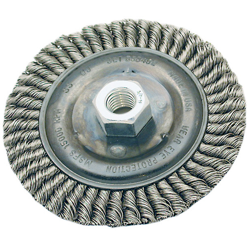 Stringer Bead Brush, 4" Dia., 0.022" Fill, 5/8"-11 Arbor, Steel OSI Industrial Sales
