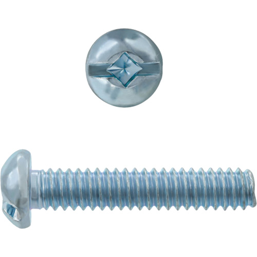 Round Square/Slot HD Machine Screws, #6 x 3" L, Zinc Plated OSI Industrial Sales