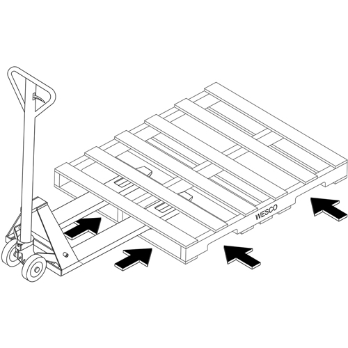 Transpalette hydraulique &agrave; 4 entr&eacute;es, 48" l x 7" la, Capacit&eacute; 4000 lb OSI Industrial Sales