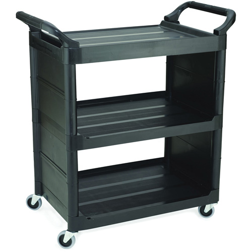 Bussing Cart with End Panels, 3 Tiers, 18-5/8" x 36-5/8" x 33-5/8", 150 lbs. Capacity OSI Industrial Sales