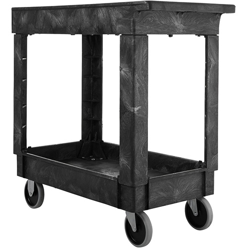 Flat Handle Utility Cart, 2 Tiers, 34" x 31-1/4" x 16", 500 lbs. Capacity OSI Industrial Sales
