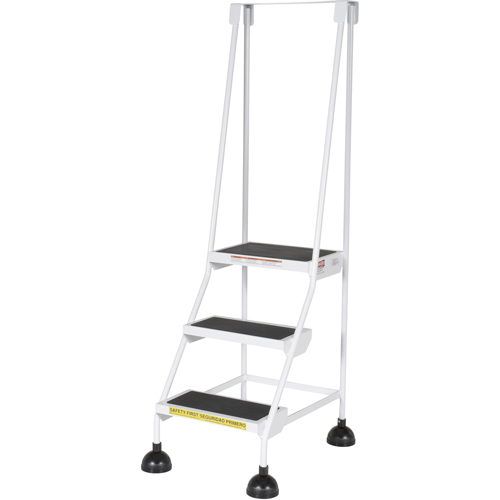Stop-Step Ladders, 3 Steps, 16" Step Width, 28-11/16" Platform Height, Steel OSI Industrial Sales