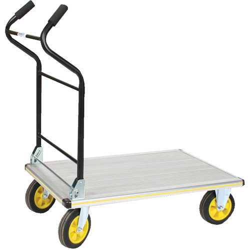 Chariot &agrave; plateforme avec poign&eacute;e ergonomique pliante, Aluminium, 660 lb, 35-1/2" lo x 24" la, Hauteur 41" OSI Industrial Sales