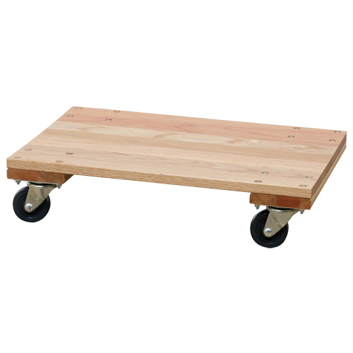 Solid Platform Wood Dolly, Rubber Wheels, 900 lbs. Capacity, 16" W x 24" D x 6" H OSI Industrial Sales