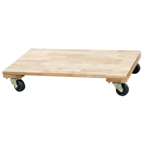Solid Platform Wood Dolly, Rubber Wheels, 900 lbs. Capacity, 18" W x 30" D x 6" H OSI Industrial Sales